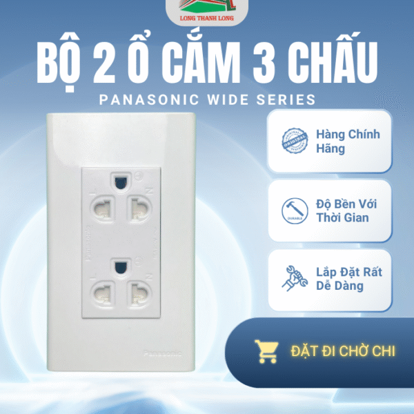 Bộ 2 Ổ Cắm Ba Panasonic Wide Chính Hãng