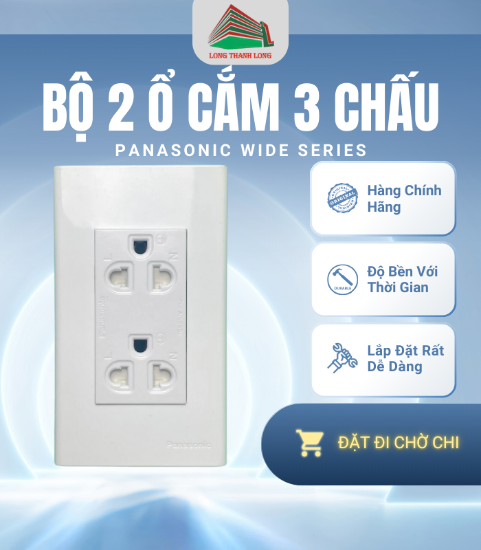 Bộ 2 Ổ Cắm Ba Panasonic Wide Chính Hãng