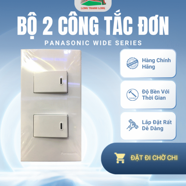 Bộ 2 Công Tắc 1 Ổ Cắm Panasonic Wide Chính Hãng