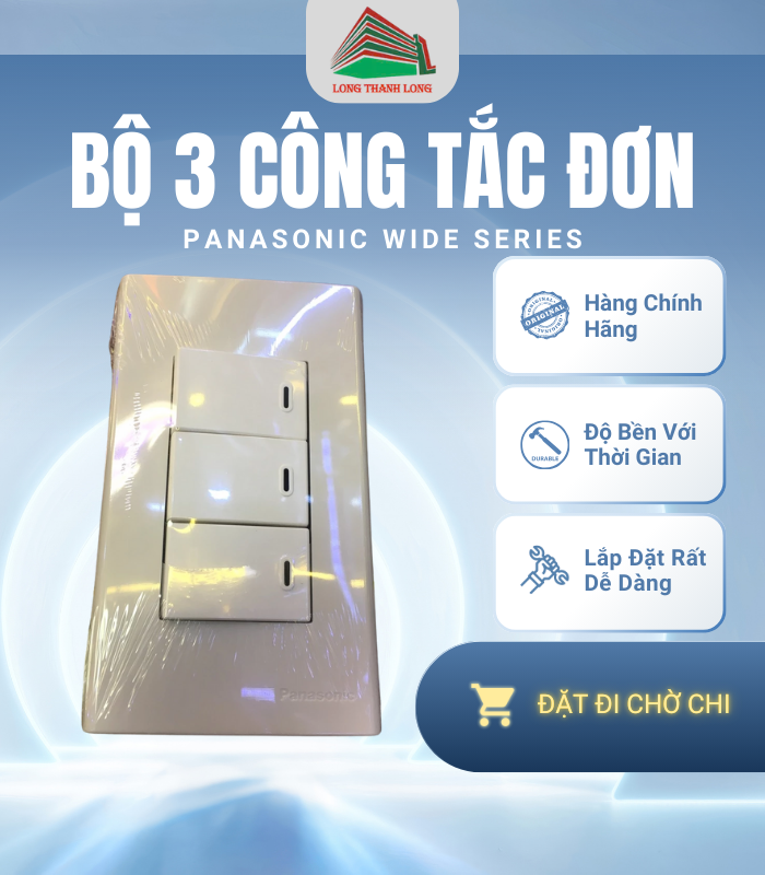 Bộ 3 Công Tắc Đơn Panasonic Wide Chính Hãng