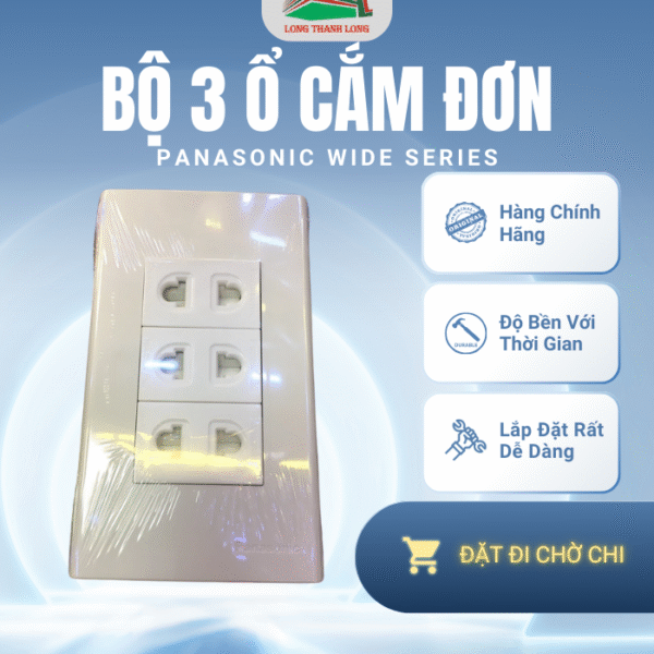 Bộ 3 Công Tắc Đơn Panasonic Wide Chính Hãng